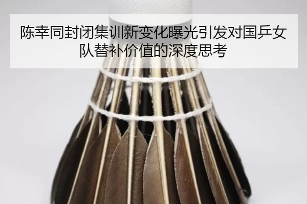 陈幸同封闭集训新变化曝光引发对国乒女队替补价值的深度思考